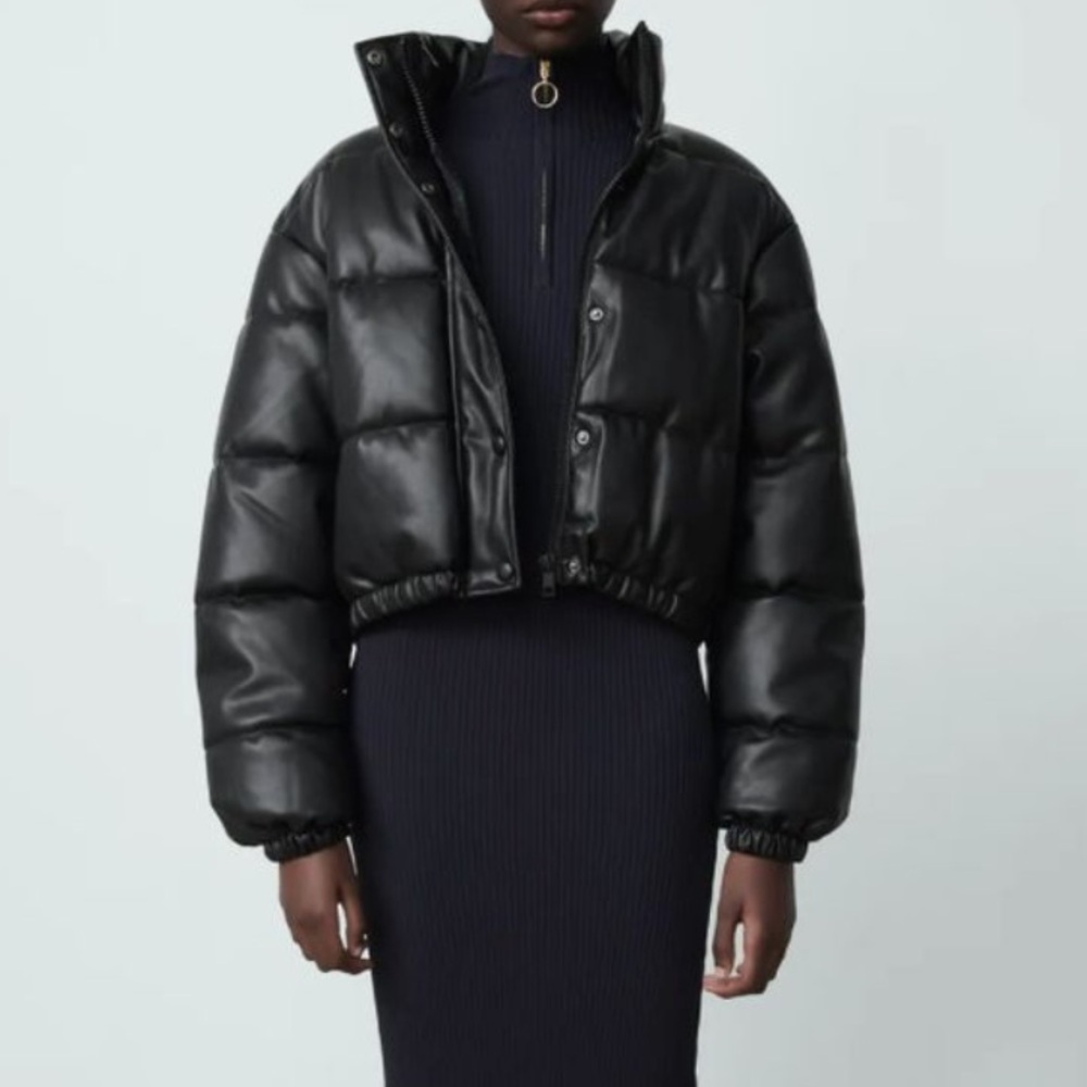 Zara Black Faux Leather Jacket